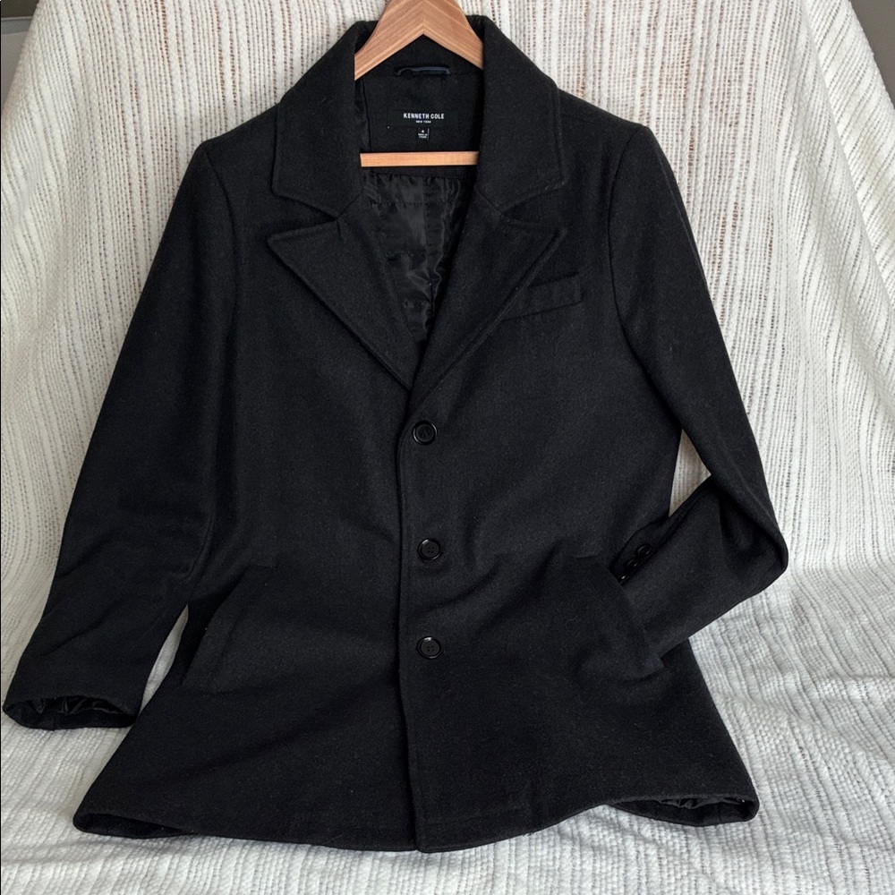 Kenneth Cole Men’s S Charcoal Pea Coat
